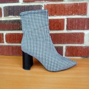 Jeffrey Campbell 'Coma' Pointy Toe Stretch Ankle Booties in Houndstooth